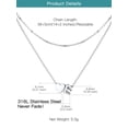 thumbnail image 3 of Suplight Women Necklace Initial E Heart Choker 316L Stainless Steel Double Layered Chain for Women, 3 of 3