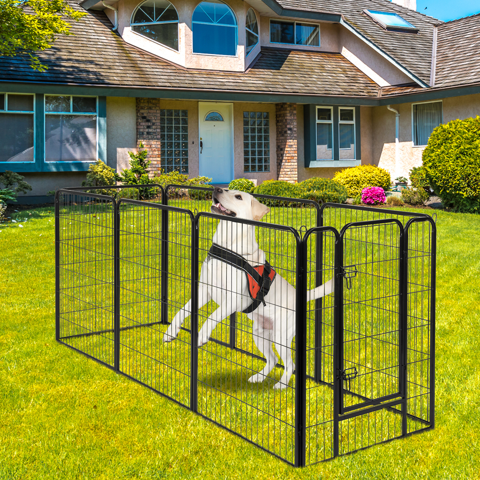 UBesGoo 8Panel Pet Exercise Fence, Dog Playpen Metal Pet Fence with