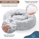 thumbnail image 2 of Cama para perros, cama para gatos, camas redondas calmantes para perros y gatos, suave, afelpada, cálida y acogedora para mejorar el sueño, lavable a máquina, varios tamaños (15,7 pulgadas) gris clar JAMW Sencillez, 2 of 5