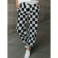 thumbnail image 4 of Qmyliery Women Sweatpants, Elastic Waist Plaid Pants Trousers with Pockets for Casual Daily, 4 of 9