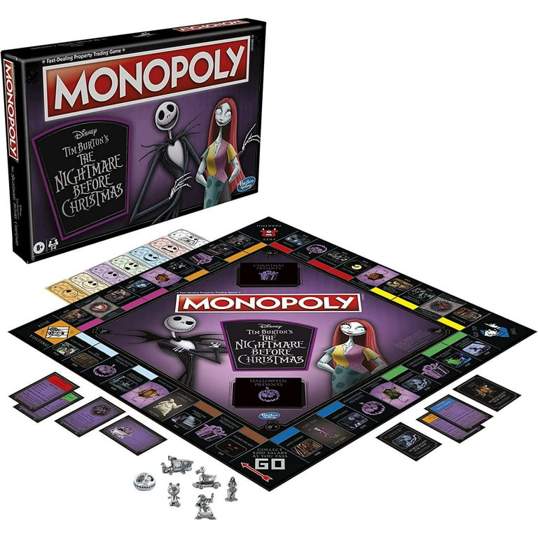 Monopoly: Disney Tim Burton's The Nightmare Before Christmas Edition Board Game, Fun Family Game, Board Game for Kids Ages 8 and Up ( Exclusive)