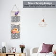 thumbnail image 4 of Zorpupoa Hanging Storage Organizer Bag - Waterproof Linen Cotton Door/Wall Organizer for Bathroom Closet Space Saving 3Pc Grey, 4 of 7