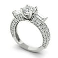 thumbnail image 2 of Three-Stone Engagement Ring for Women - 2.33ct White Sapphire in 18K White Gold Promise Ring, 2 of 6