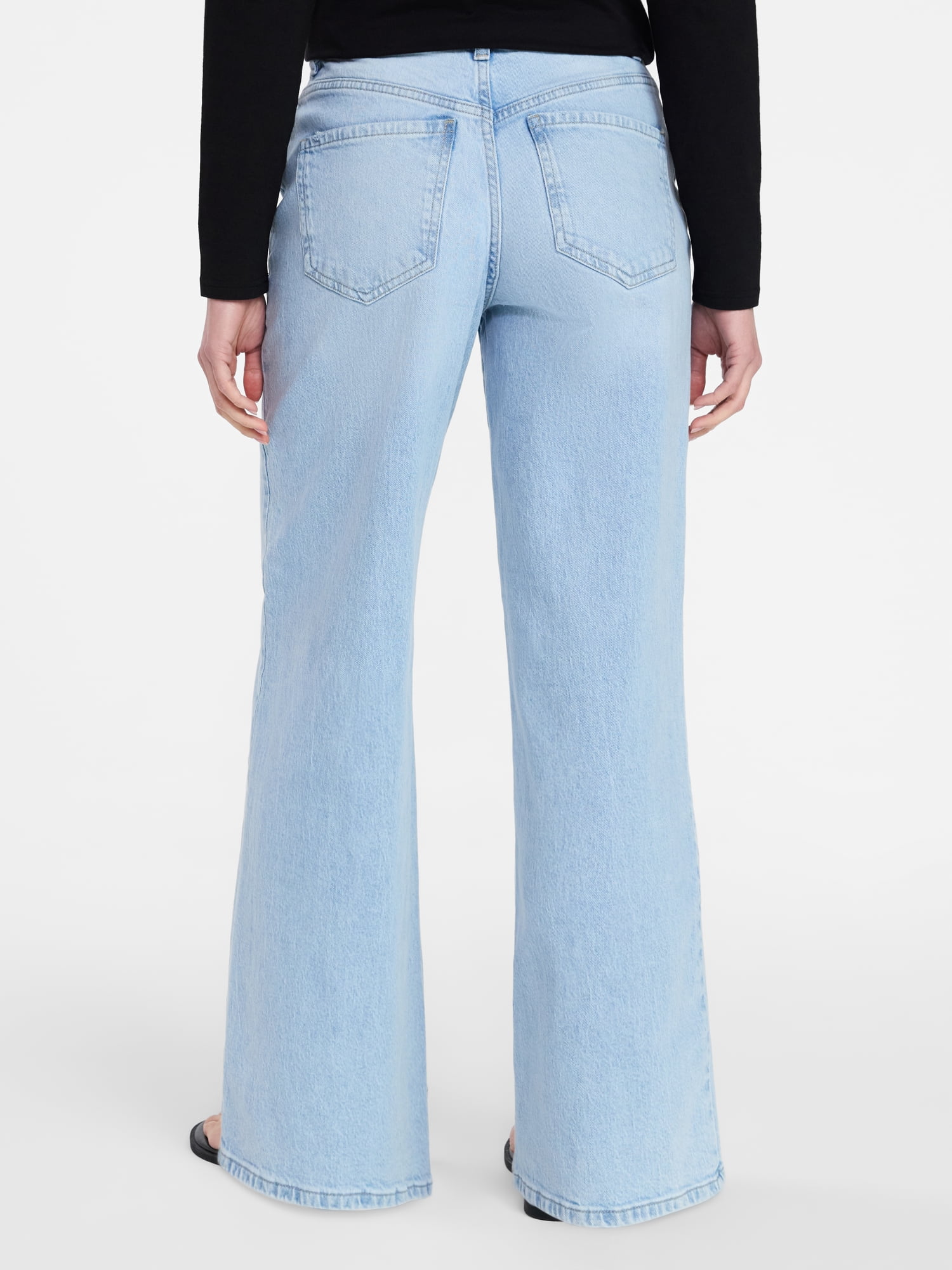 Time and Tru Women's Wide Leg Jeans, 31" Inseam, Sizes 0-22, 0L-22L
