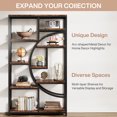 thumbnail image 4 of Fnova 68.8" 9 - Tier Industrial Bookshelf, Rustic Metal - Wood Storage Rack for Living Room/Office/Kitchen, Freestanding Tall Compact Corner Organizer, 4 of 16