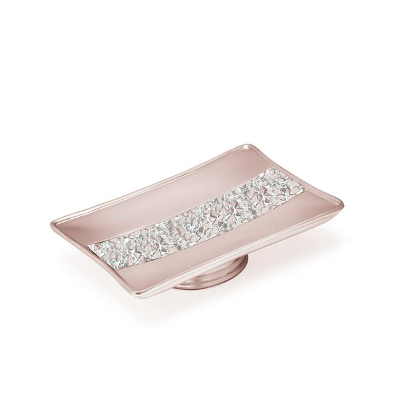 Popular Bath Blush Sinatra Bath Decor Accessories, Premium, Durable, Acrylic Resin, Eco-Friendly Soap Dish (2"H x 5"W x 3"D)