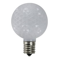 Pack of 25 Faceted LED G50 White Christmas Replacement Bulbs