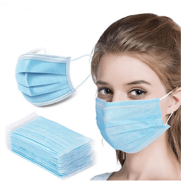 50 PACK Masque jetable Masques faciaux Masque de sécurité anti-poussière  pour la santé personnelle 3 couches boucle d'oreille 