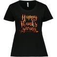 thumbnail image 3 of Inktastic Happy Thanksgiving with Leaf Arrow in Fall Colors Women's Plus Size T-Shirt, 3 of 5