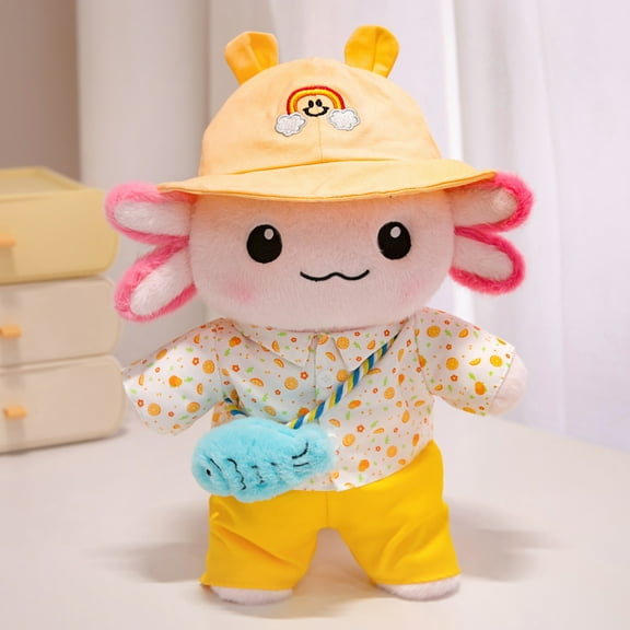 Axolotl Plush with Axolotl Stuffed Animal Clothes and Accessories, Axolotl Gifts Ideas for Girls Ages 3 to 12