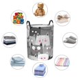 thumbnail image 6 of Balery Cats Group Round Laundry Basket with Handles Waterproof Freestanding Laundry Hamper for Clothes Toys in the Dorm and Family-Medium, 6 of 8