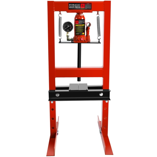 6 Ton Hydraulic Shop Press - Adjustable H-Frame Garage Floor Press for Bending, Straightening & Pressing