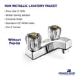 thumbnail image 3 of Plumb Tech® Non-Metallic 2 Handle Lavatory Faucet Chrome 1.2 GPM, 3 of 5