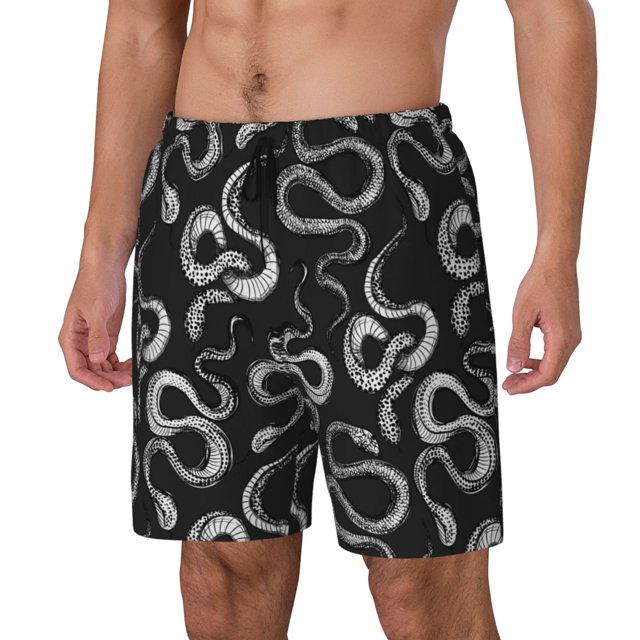 Fotbe Snake Traje de Baño para Hombre – Shorts de Natación de Secado Rápido con Forro y Bolsillos-3X-Large