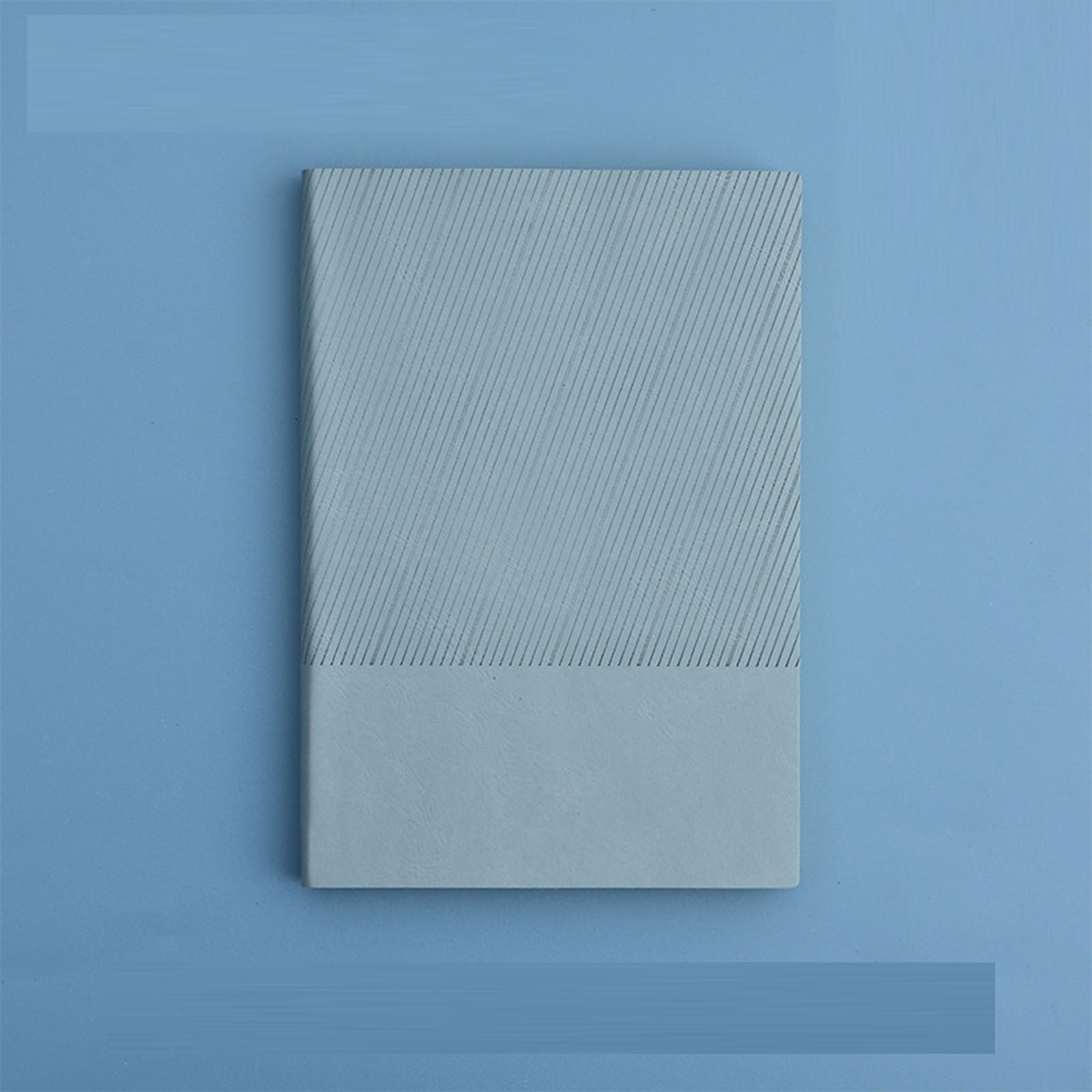 VKLU A5 Leather Journal Notebook, 100 Sheets 200 Pages Non-Bleed Paper, Color-Changing PU Hardcover Lay Flat Diary, Haze Blue, Executive Writing Set for Business Meetings