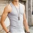 thumbnail image 6 of Hessimy Sleeveless Shirts for Men Loose Fit Blouse Trendy Casual Sleeveless T Shirts Summer Tops Round Neck Tees Shirts Fitness Sports Solid Color(Grey,L), 6 of 6