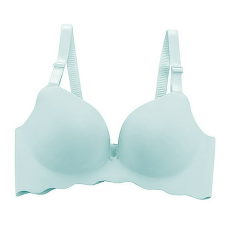 

VICOODA Women s Smooth Wavy Side One-piece Seamless Solid Color Bralette Gathering Bra