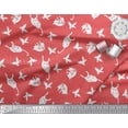 thumbnail image 2 of Soimoi Poly Georgette Fabric Bird & Cat Animal Print Sewing Fabric Yard 42 Inch Wide, 2 of 3