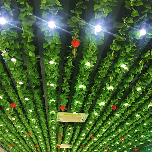 Planta trepadora de ratán artificial, planta de tigre, hoja de uva, hoja verde, flor falsa de plástico, tubería de agua, enredadera enrollable, decoración de techo