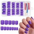 thumbnail image 1 of Set de 120 uñas postizas cortas cuadradas mate Bellelfin Purple, 1 of 7