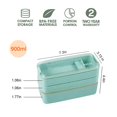 thumbnail image 2 of 2 Pack Bento Lunch Box, Stackable Bento Box, 3-In-1 Compartment - Wheat Straw, Leakproof Eco-Friendly Bento Lunch Box Meal Prep Containers, 2 of 7