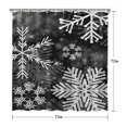 thumbnail image 5 of Christmas Snowflake Winter Black Shower Curtain,Washable Bath Curtain with Hooks Friendly Polyester Fabric Curtains for Halloween Thansgiving Christmas Hotel Dorm, 5 of 5