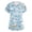 Light Blue-A#7321, variant on AHMOMEI Cartoon Animal Print Scrubs Tops S-5XL Plus Size Women’s Nurse Uniforms with Pocket V Neck Short Sleeve Women Scrub Tops