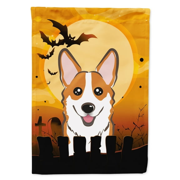 Caroline's Treasures BB1812GF Halloween Red Corgi Flag Garden Size , Small, multicolor