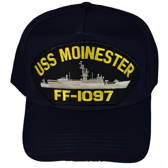 USS MOINESTER FF-1097 SHIP HAT - NAVY BLUE - Veteran Owned Business
