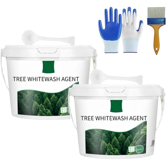 Long-Lasting Tree Whitewash Agent,525g/18.51oz White Whitewash Paint for Wood,White Tree Coating for Winter Cold (1PCS)