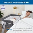 thumbnail image 3 of Delta Children Simmons Kids Dream Moisés junto a la cama con pared lateral con cremallera - Cómoda cama para bebé con malla transpirable y alturas ajustables - Cuna portátil liviana, gris, 3 of 5
