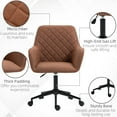 thumbnail image 6 of KWUXIN Mid Back Modern Home Office Chair for Enhanced Comfort and Productivity, Adjustable Height and Padded Armrests, 23.5" W x 25.25" D x 34.75" -38.5" H,Brown, 6 of 11