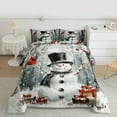 thumbnail image 3 of Manfei Cartoon Xmas Snowman Full Size Comforter Sets,Christmas Cardinal Bird Bedding Comforter Set,White Red Bedding Sets For Kids,Super Cozy Room Decor Reversible,3 Pieces, 3 of 9
