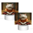thumbnail image 2 of Fotbe Haystack Meditating Cat Pattern Acrylic Night Light Gift with 3 Color ModesTouch-Sensitive LED Lamp Perfect Gift for Mother's Day, Birthday, or Christmas, 2 of 9