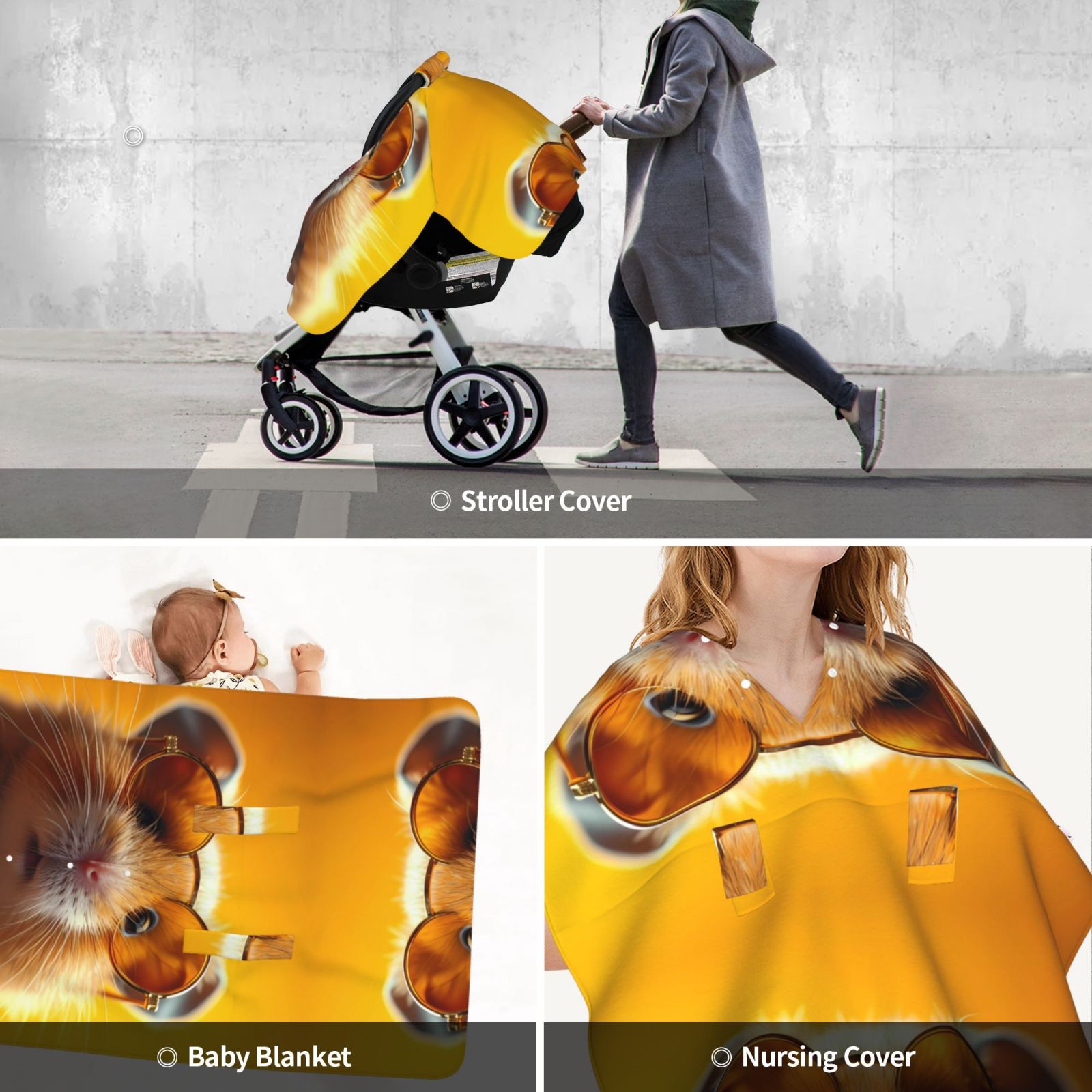 Car Seat Cover Baby - Hawaiian Style Guinea Pig Breathable Infant Car Seat Cover for Baby Carseat, Lightweight Comfort Baby Essentials Must Haves Newborn Stuff for Girl Boy