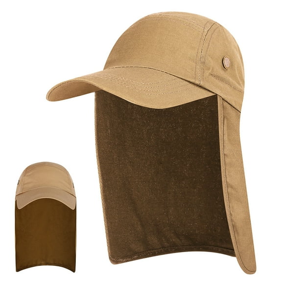 Men UPF 50  Sun Protection Cap Wide Brim Fishing Sun Cap Hat with Neck Flap