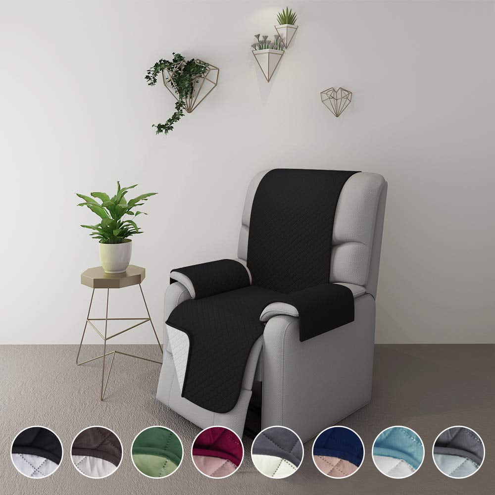 Oversized Chair Covers,Pet Cover for Recliner,Machine Washable XRecliner: Black/Gray RHF Reversible Oversized Recliner Cover&Oversized Recliner Chair Covers,Slipcovers for Recliner 