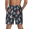 thumbnail image 4 of Uemuo Sailboat And Wave Pattern Mens Swim Trunks Quick Dry Board Shorts with Mesh Lining, Stretch Beach Shorts Quick Dry No-Chafing Board Shorts-Large, 4 of 9