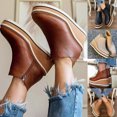 thumbnail image 2 of Short Boots Round Toe Side Zipper Autumn Winter Lightweight Wear-resistant Ankel Boots for Office, 2 of 8