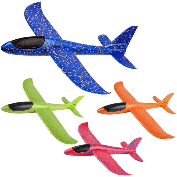 Flying Airplane Toys 4 Pack for Kids Ages 4-8 8-12 Gift for Boys Girls Class Students Goodie Bag Fillers Throwing Glider Foam Plane