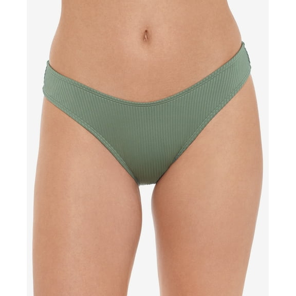 Salt   Cove Junior's Ribbed Hipster Bikini Bottoms Swimsuit Green Size Small