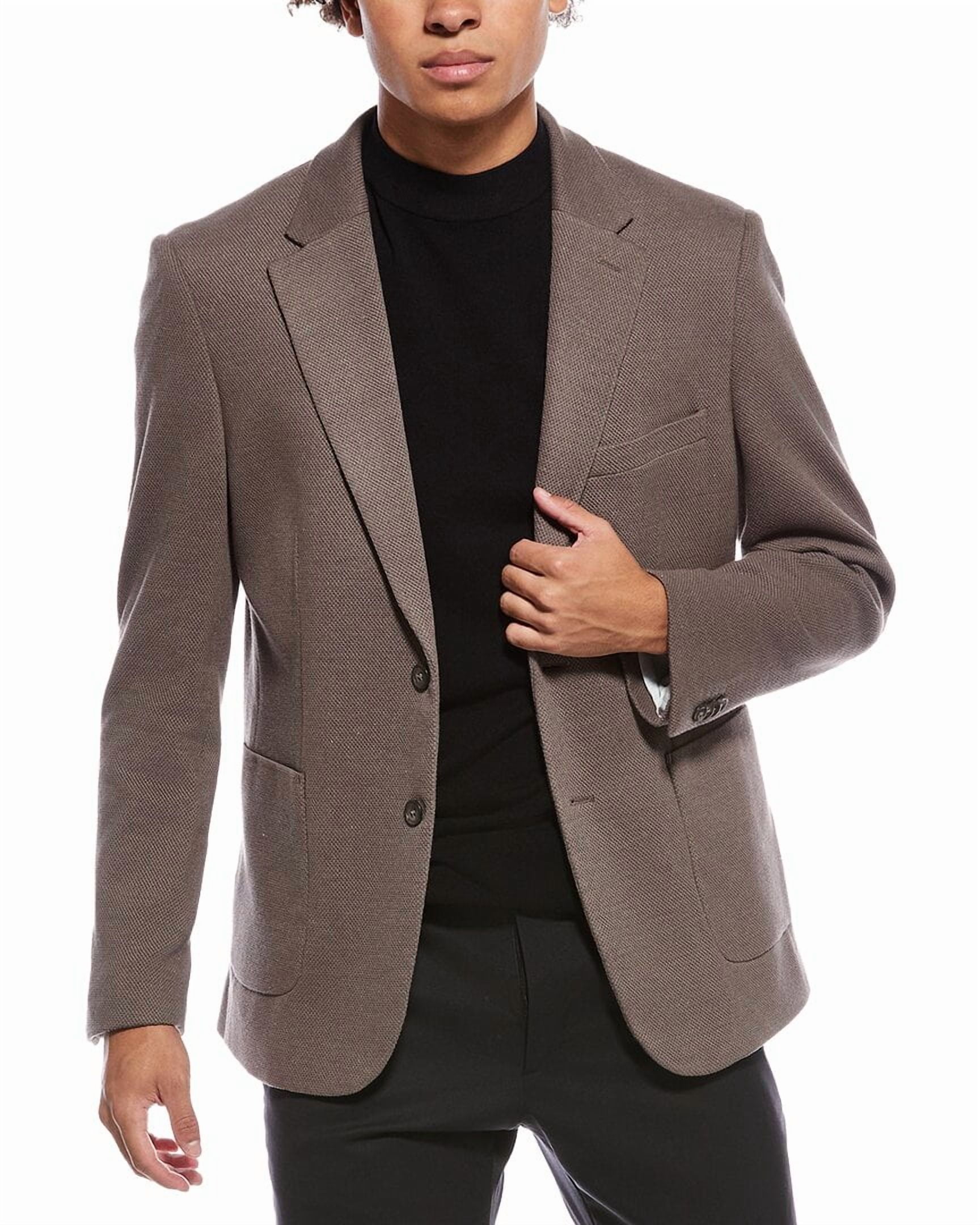 Report Collection Notch Collar Fully Lined Patch Pocket Knit Men's Jacket