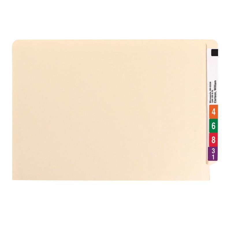 Smead End Tab Fastener File Folder, Shelf-MasterÂ® Reinforced Straight-Cut Tab, 1 Fastener, Legal Size, Manila, 50 per Box (37110)