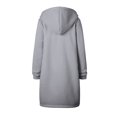 thumbnail image 6 of Usmixi Winter Sweatshirt Coat for Women Long Coat for Women Open Front Zipper Plus Size Hooded Sweater Outerwear Casual Solid Long Sleeve Fleece Overcoat Sweatshirt Coat, 6 of 6