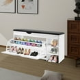thumbnail image 5 of 39.37*11.81*20.08in Shoe Bench, Shoe Storage Bench with Seat, Shoe Bench for Entrance for Living Rooms, Bedrooms, Entrances, Hallways (Warm White Color), 5 of 11