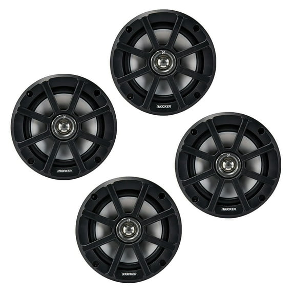 Kicker PSC65 6.5-Inch (160mm) PowerSports Weather-Proof Coaxial Speakers, 2-Ohm bundle
