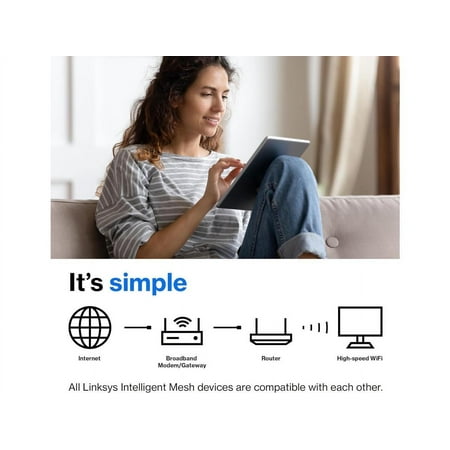 Linksys - AX3000 Mesh Wi-Fi 6 Router - Black