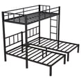 thumbnail image 6 of Metal Triple Bunk Bed for Kids,Twin Over Twin Over Twin Bunk Bed with Full-Length Guardrail and Ladder,Separates Into 3 Twin Beds,Noise Reduced Structure,Black, 6 of 8