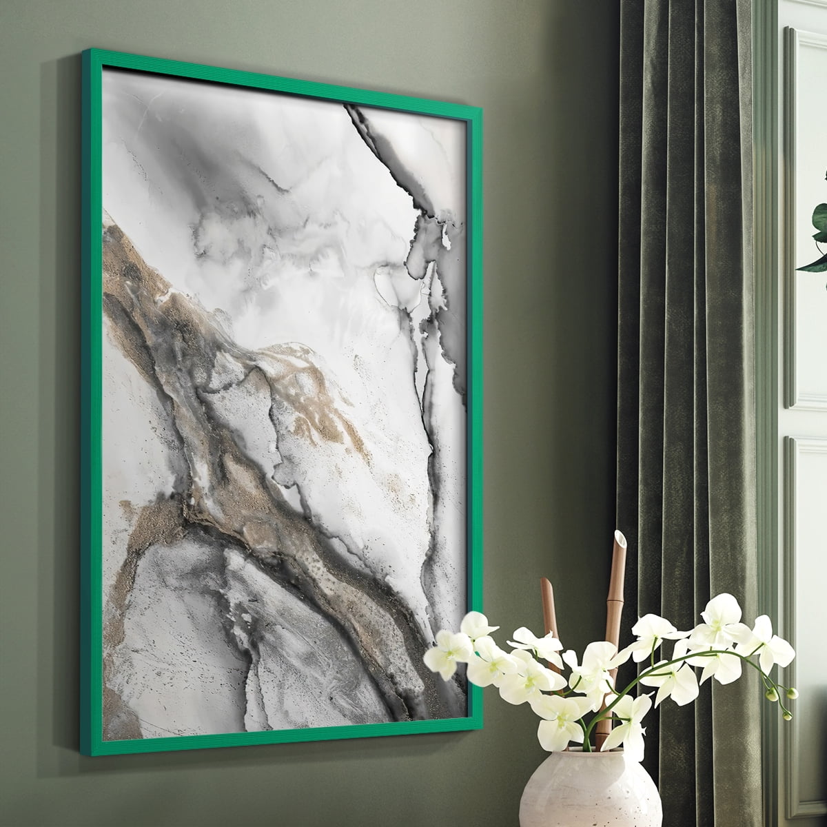 Abstract Ink Fantasy II in Paper Solid Wood 8 x 10 Framed Print