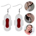 thumbnail image 3 of Creative Menstrual Pad Earrings for Women 1Pair Acrylic Funky Charm, 3 of 4